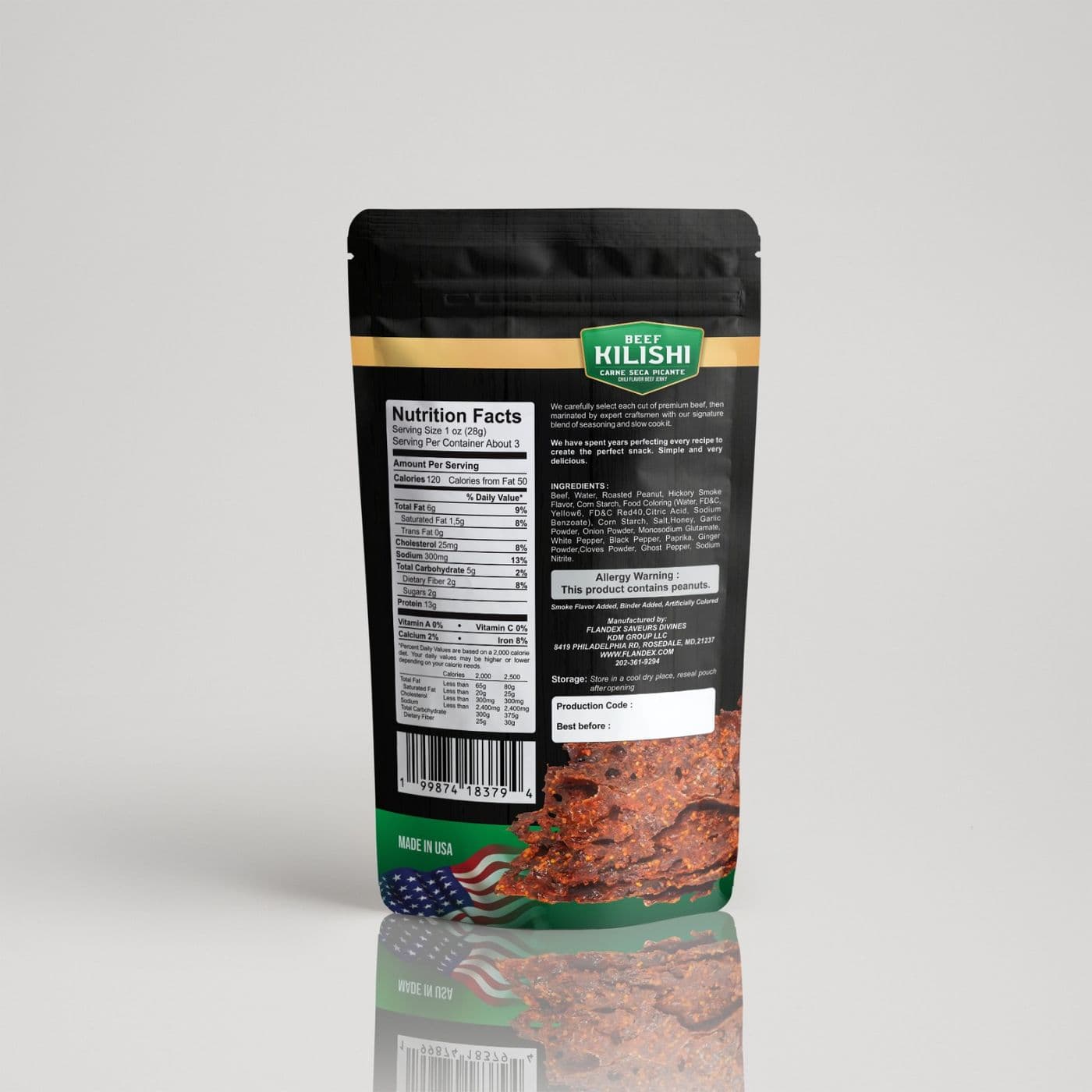 Kilishi Mild Back Label